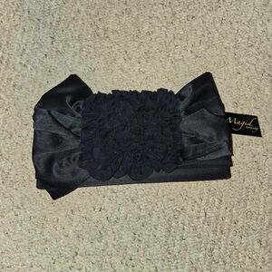 Navy Blue Satin Clutch